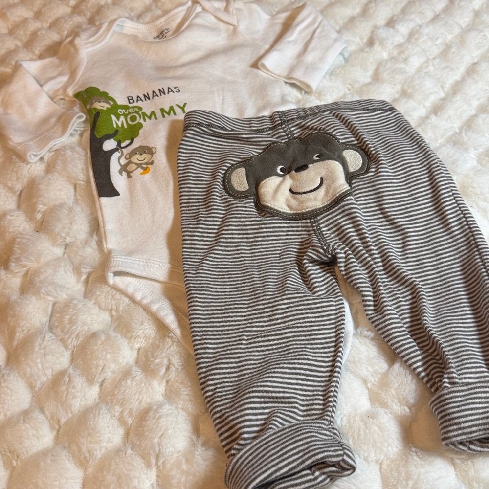 Monkey Graphic Baby Outfit